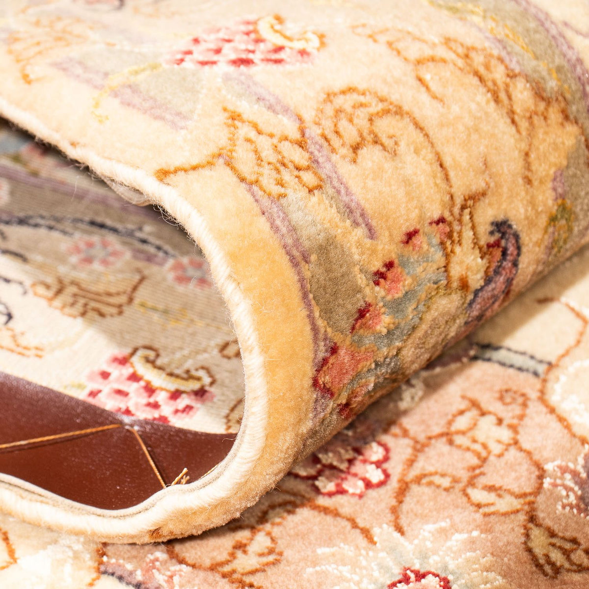 Tappeto corsia Tappeto Persero - Tabriz - Reale - 314 x 80 cm - marrone chiaro