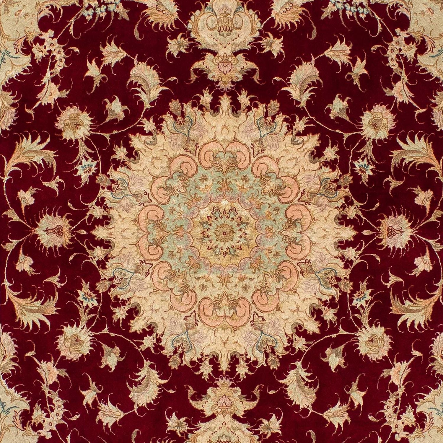 Tappeto Persero - Tabriz - Reale - 200 x 153 cm - rosso scuro