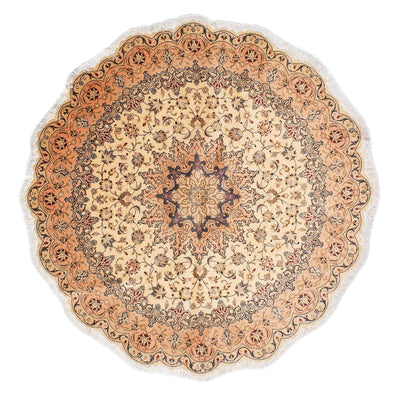 Tappeto Persero - Tabriz - Reale rotondo  - 195 x 195 cm - beige