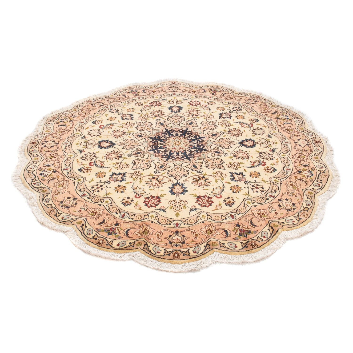 Tappeto Persero - Tabriz - Reale rotondo  - 150 x 150 cm - beige