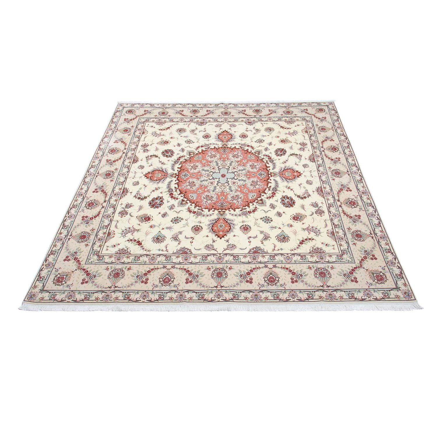 Tappeto Persero - Tabriz - Reale quadrato  - 309 x 295 cm - beige