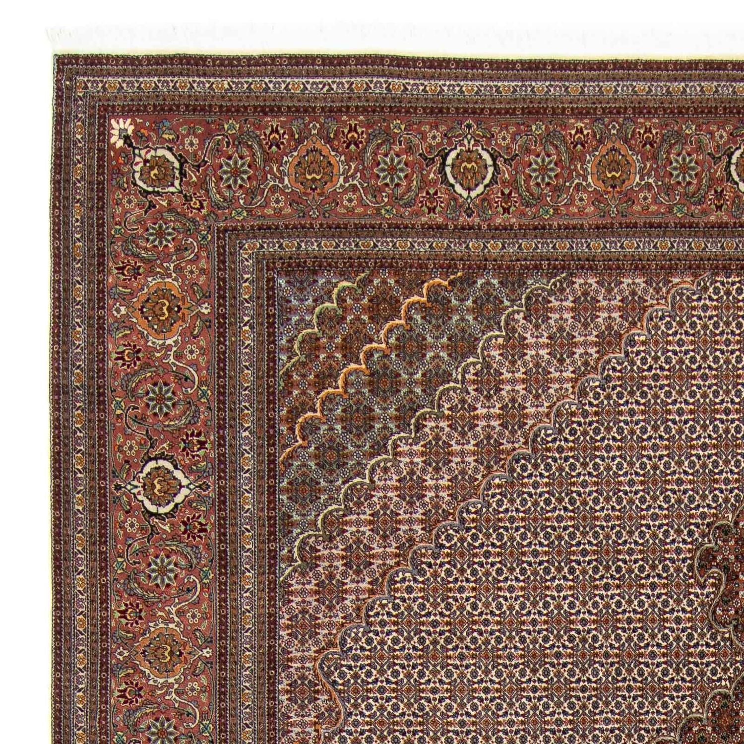 Tappeto Persero - Tabriz - 341 x 251 cm - marrone scuro