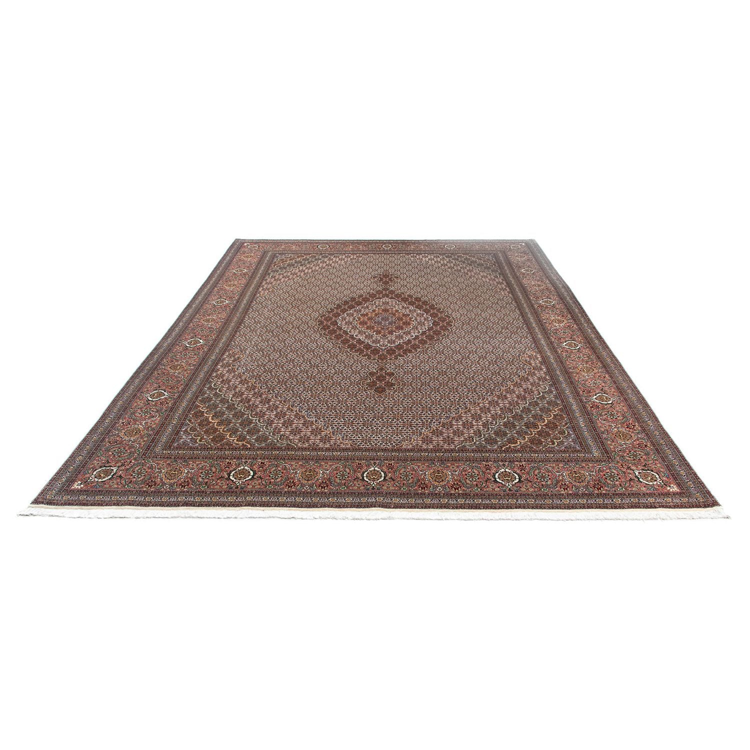 Tappeto Persero - Tabriz - 341 x 251 cm - marrone scuro