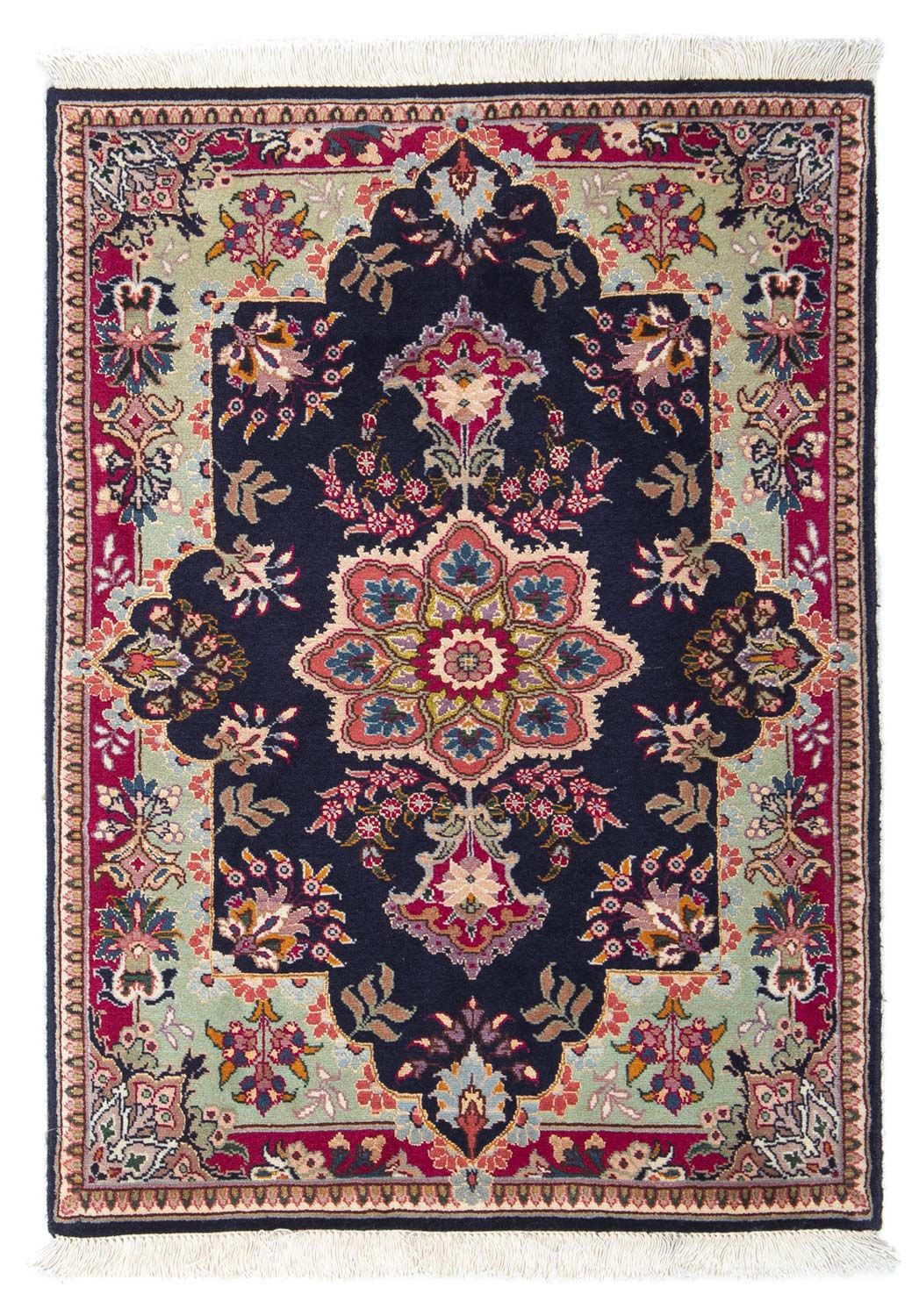Tappeto Persero - Tabriz - Reale - 90 x 60 cm - blu scuro