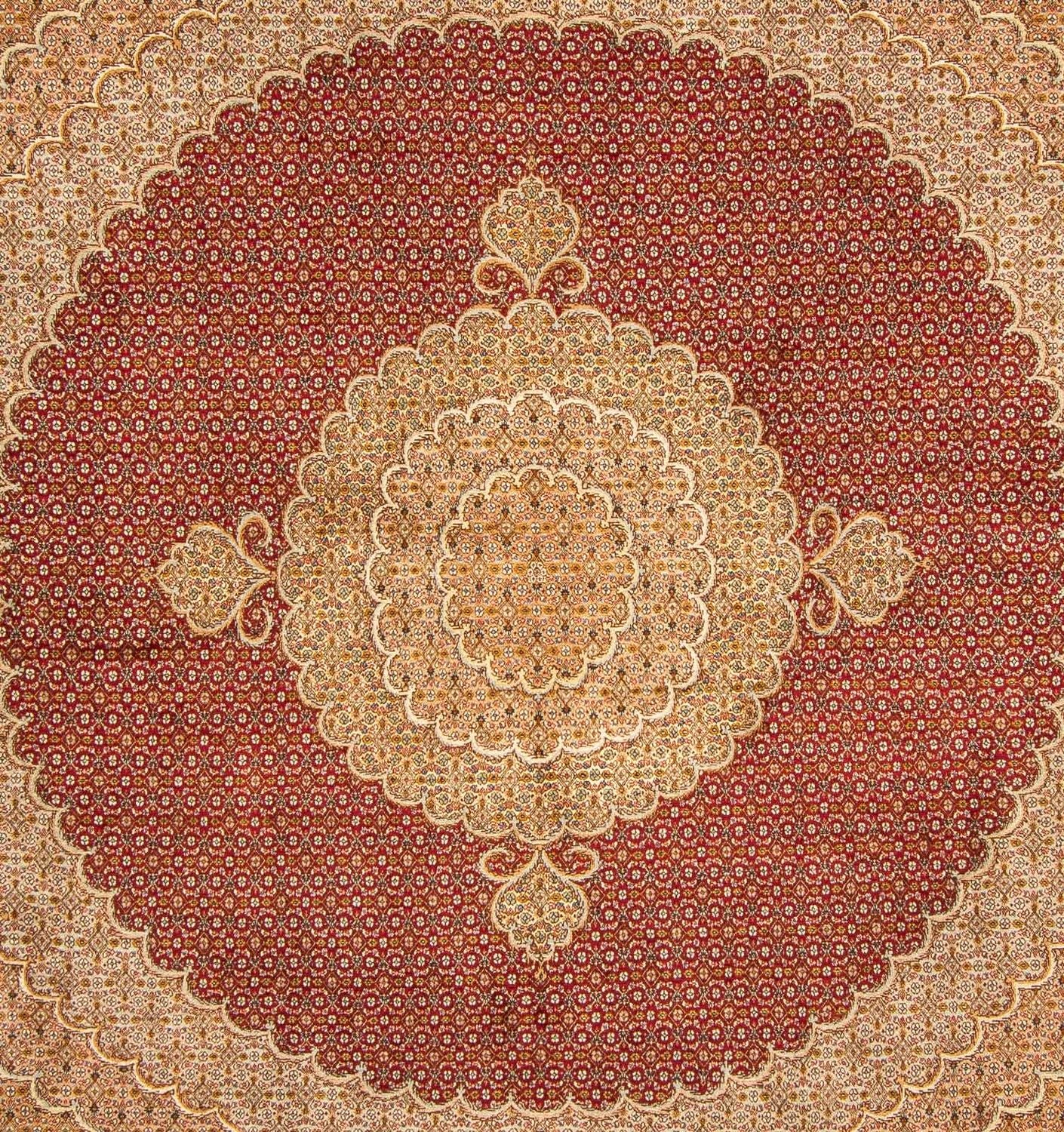 Tappeto Persero - Tabriz quadrato  - 248 x 246 cm - rosso scuro
