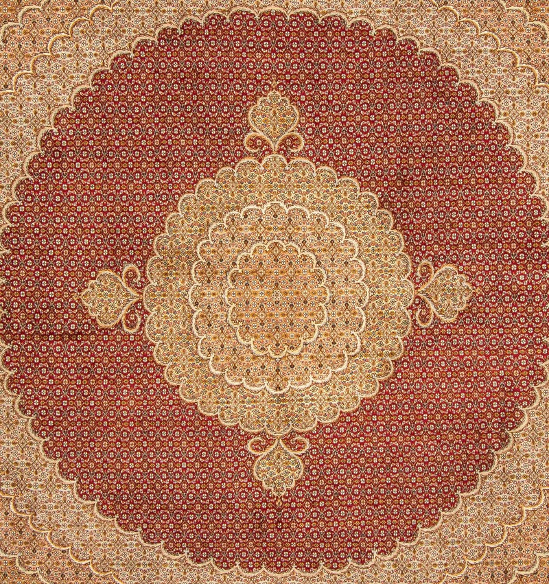 Tappeto Persero - Tabriz quadrato  - 248 x 246 cm - rosso scuro