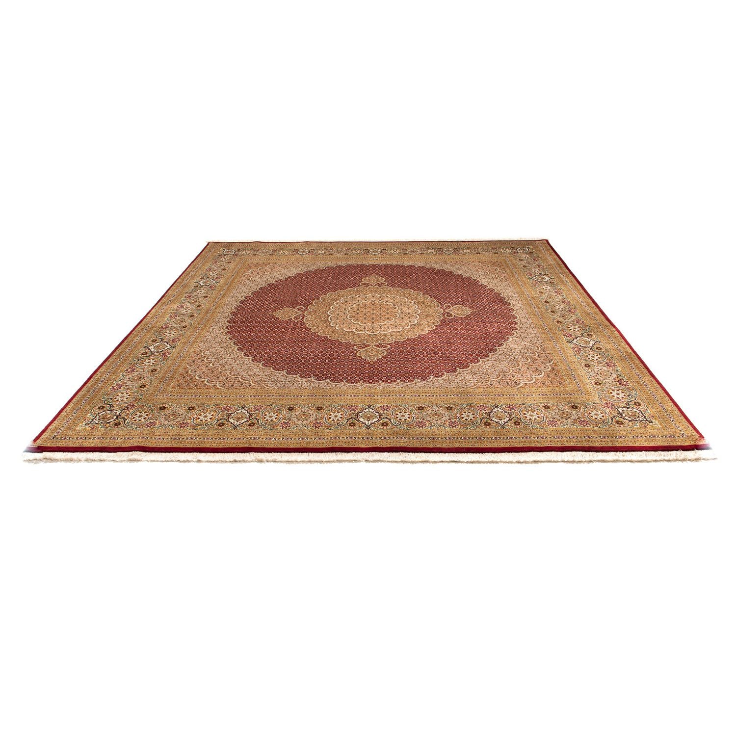Tappeto Persero - Tabriz quadrato  - 248 x 246 cm - rosso scuro
