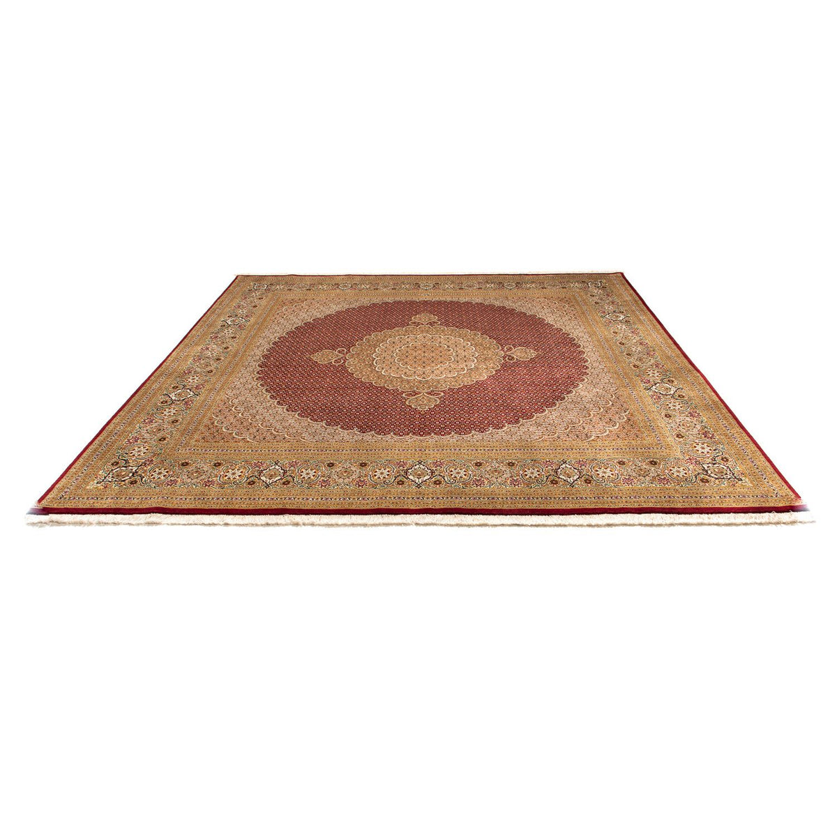 Tappeto Persero - Tabriz quadrato  - 248 x 246 cm - rosso scuro