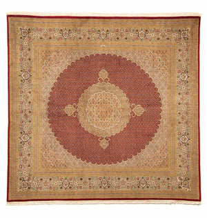 Tappeto Persero - Tabriz quadrato  - 251 x 247 cm - rosso scuro