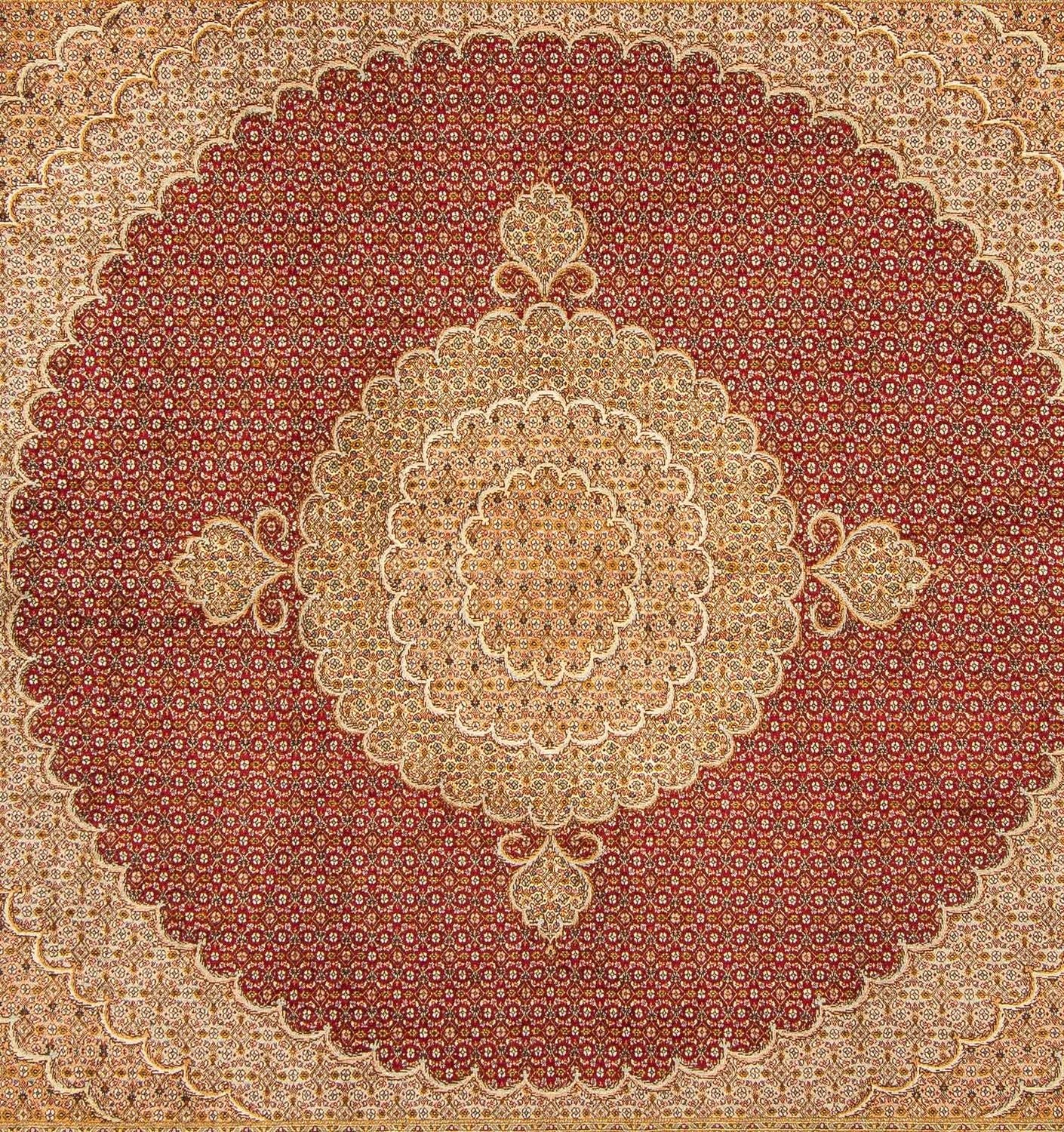 Tappeto Persero - Tabriz quadrato  - 251 x 247 cm - rosso scuro