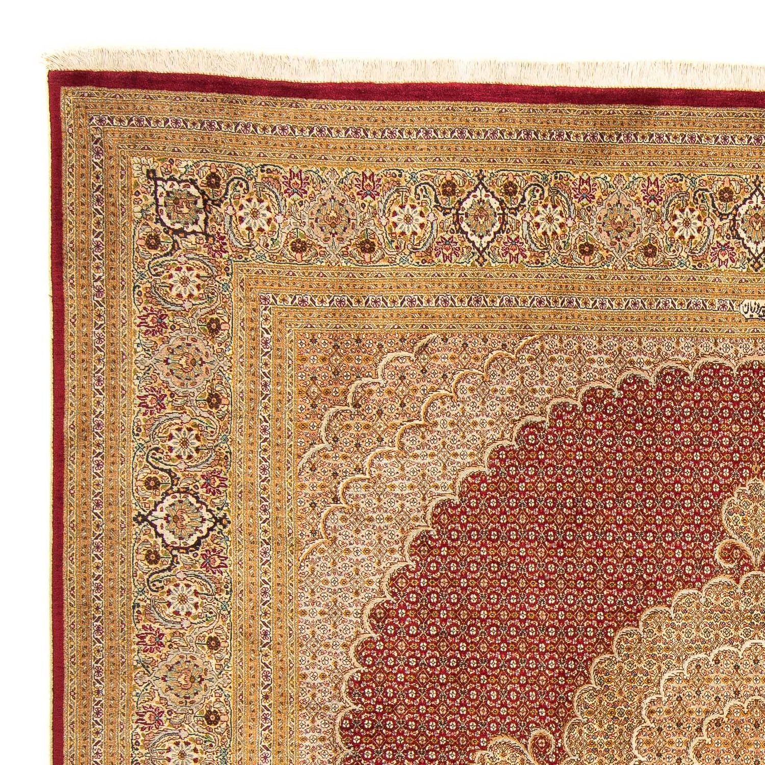 Tappeto Persero - Tabriz quadrato  - 251 x 247 cm - rosso scuro
