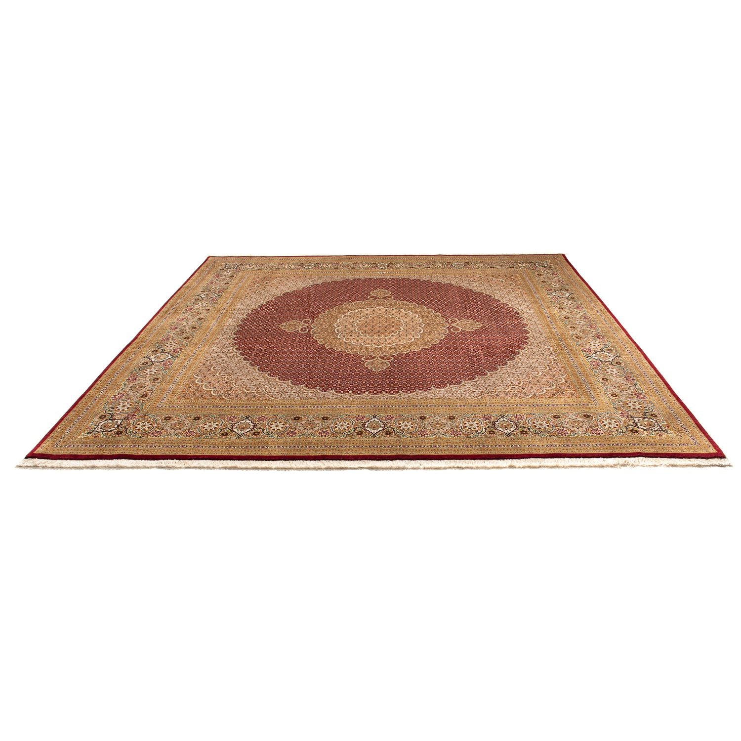 Tappeto Persero - Tabriz quadrato  - 251 x 247 cm - rosso scuro