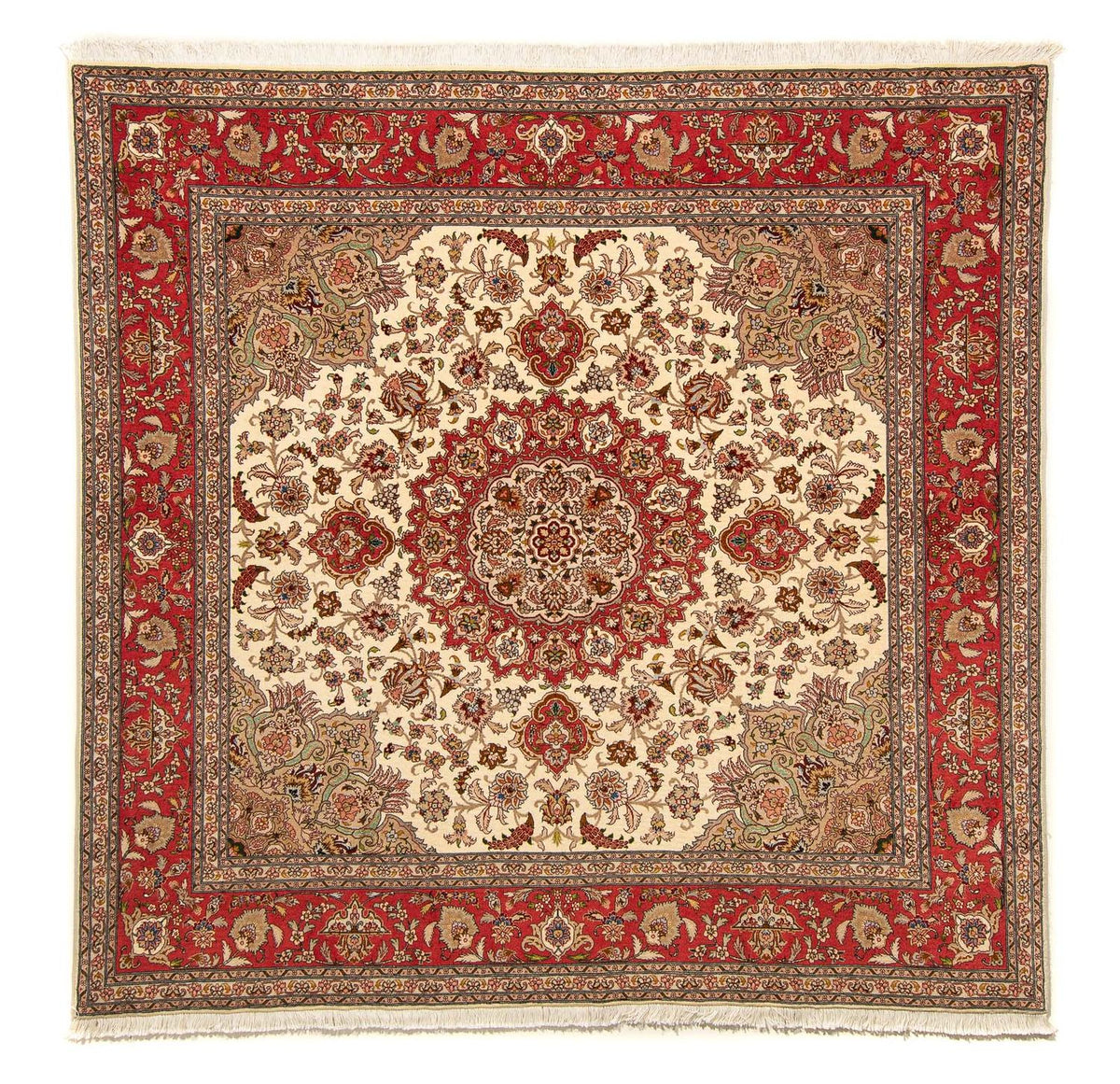 Tappeto Persero - Tabriz - Reale quadrato  - 203 x 200 cm - beige
