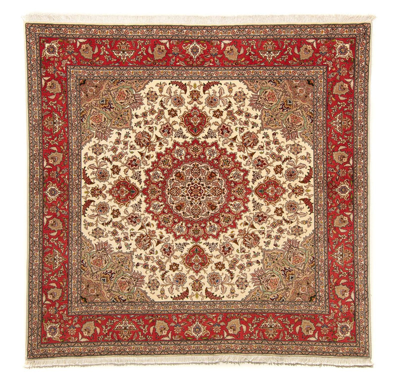 Tappeto Persero - Tabriz - Reale quadrato  - 203 x 200 cm - beige
