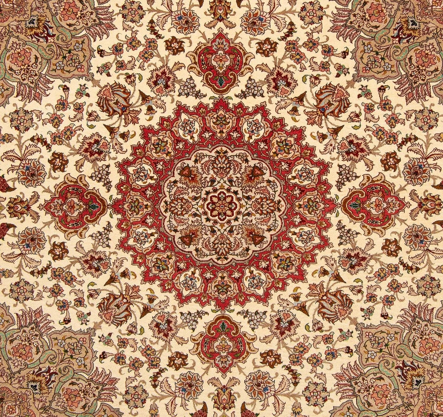 Tappeto Persero - Tabriz - Reale quadrato  - 203 x 200 cm - beige
