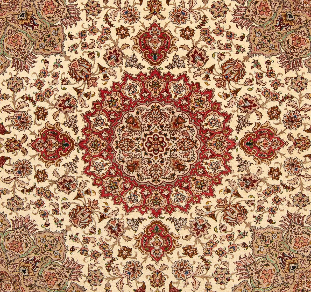 Tappeto Persero - Tabriz - Reale quadrato  - 203 x 200 cm - beige