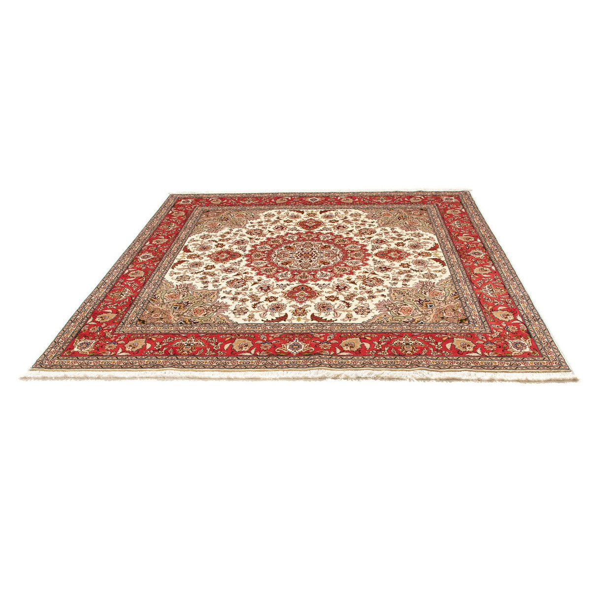 Tappeto Persero - Tabriz - Reale quadrato  - 203 x 200 cm - beige