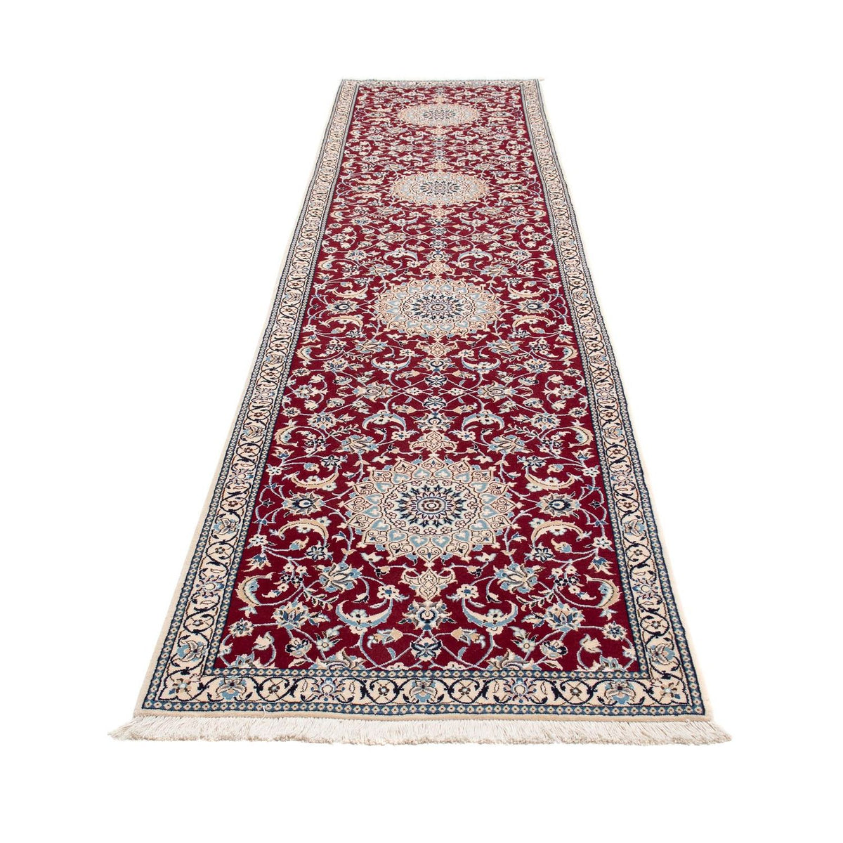 Tappeto corsia Tappeto Persero - Nain - Reale - 393 x 89 cm - rosso scuro