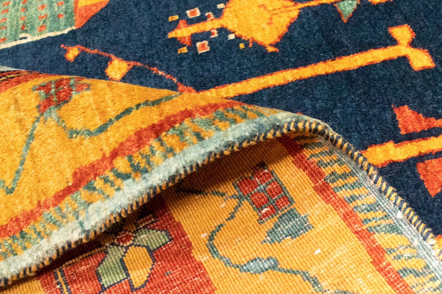 Tappeto Gabbeh - Loribaft Persero - 210 x 168 cm - blu scuro