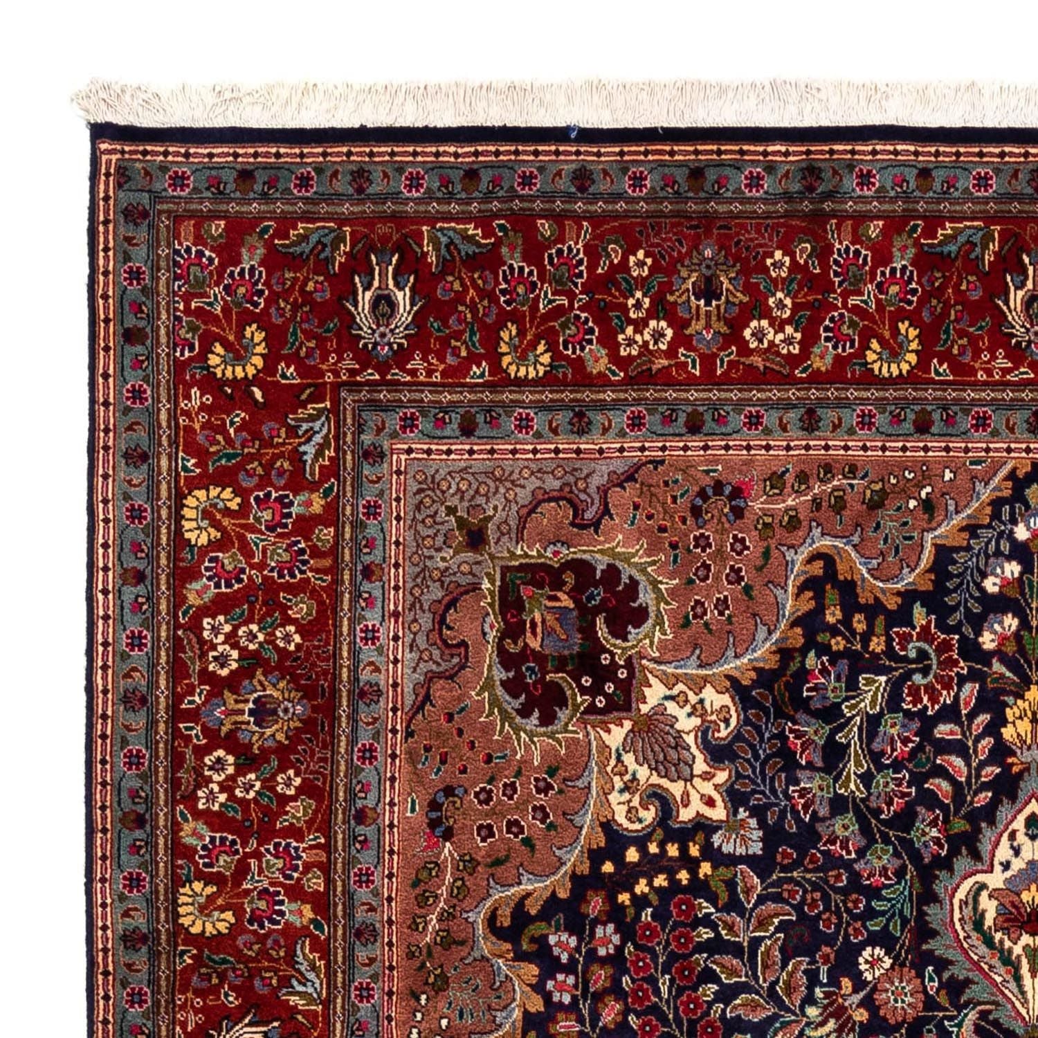 Tappeto Persero - Tabriz - Reale - 302 x 201 cm - blu scuro