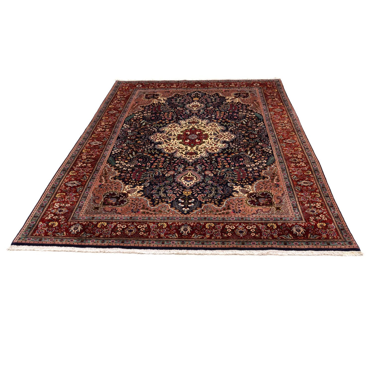 Tappeto Persero - Tabriz - Reale - 302 x 201 cm - blu scuro