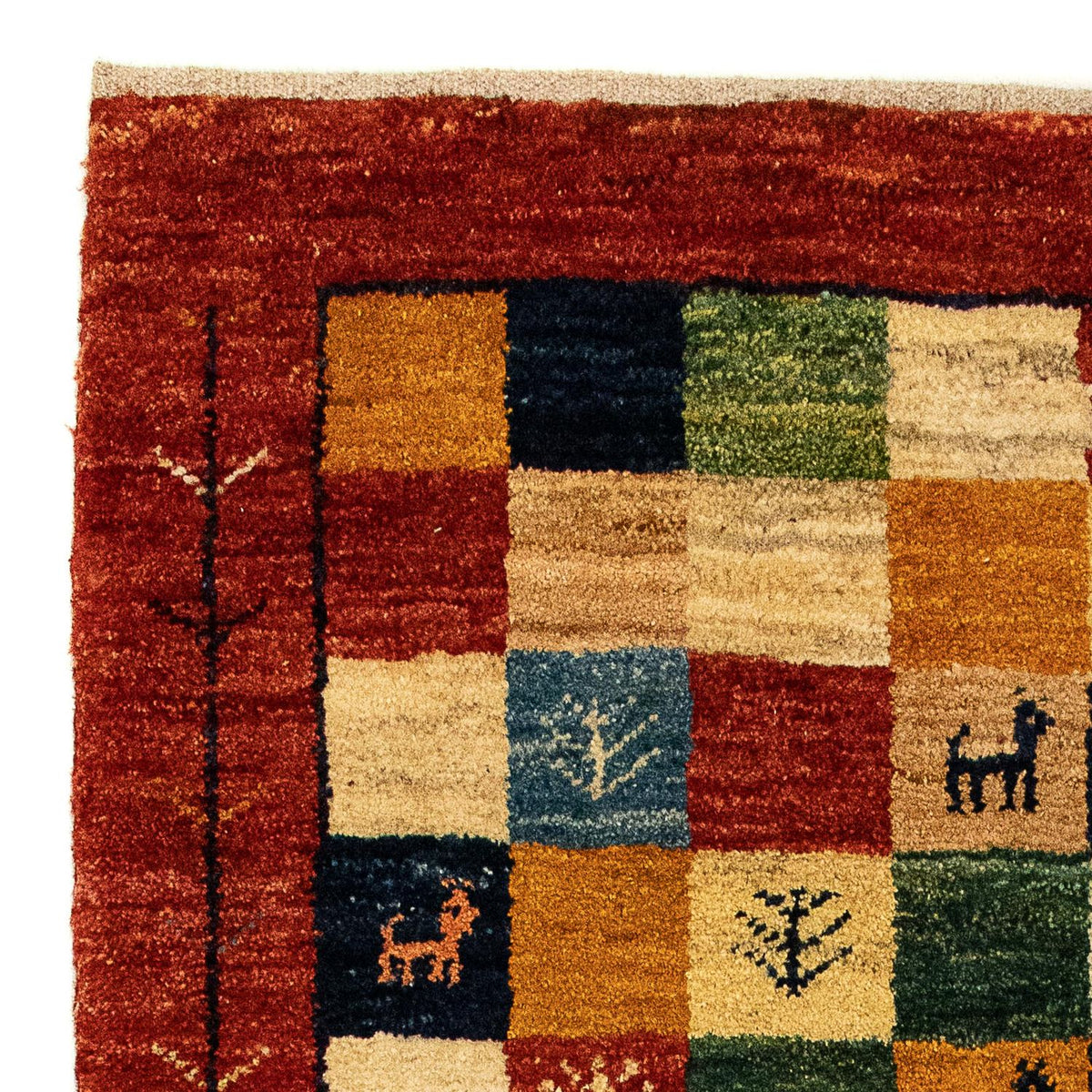 Tappeto Gabbeh - Persero - 136 x 72 cm - rosso scuro