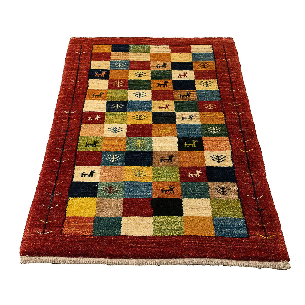 Tappeto Gabbeh - Persero - 136 x 72 cm - rosso scuro