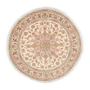 Tappeto Persero - Tabriz - Reale rotondo  - 146 x 146 cm - beige