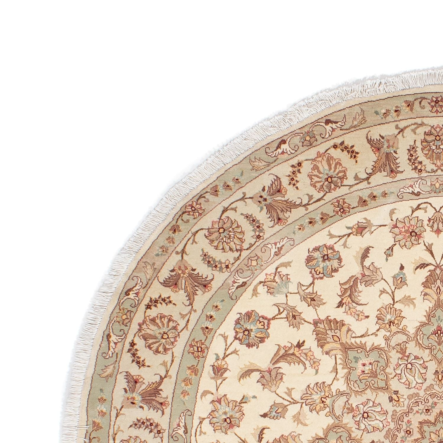 Tappeto Persero - Tabriz - Reale rotondo  - 146 x 146 cm - beige