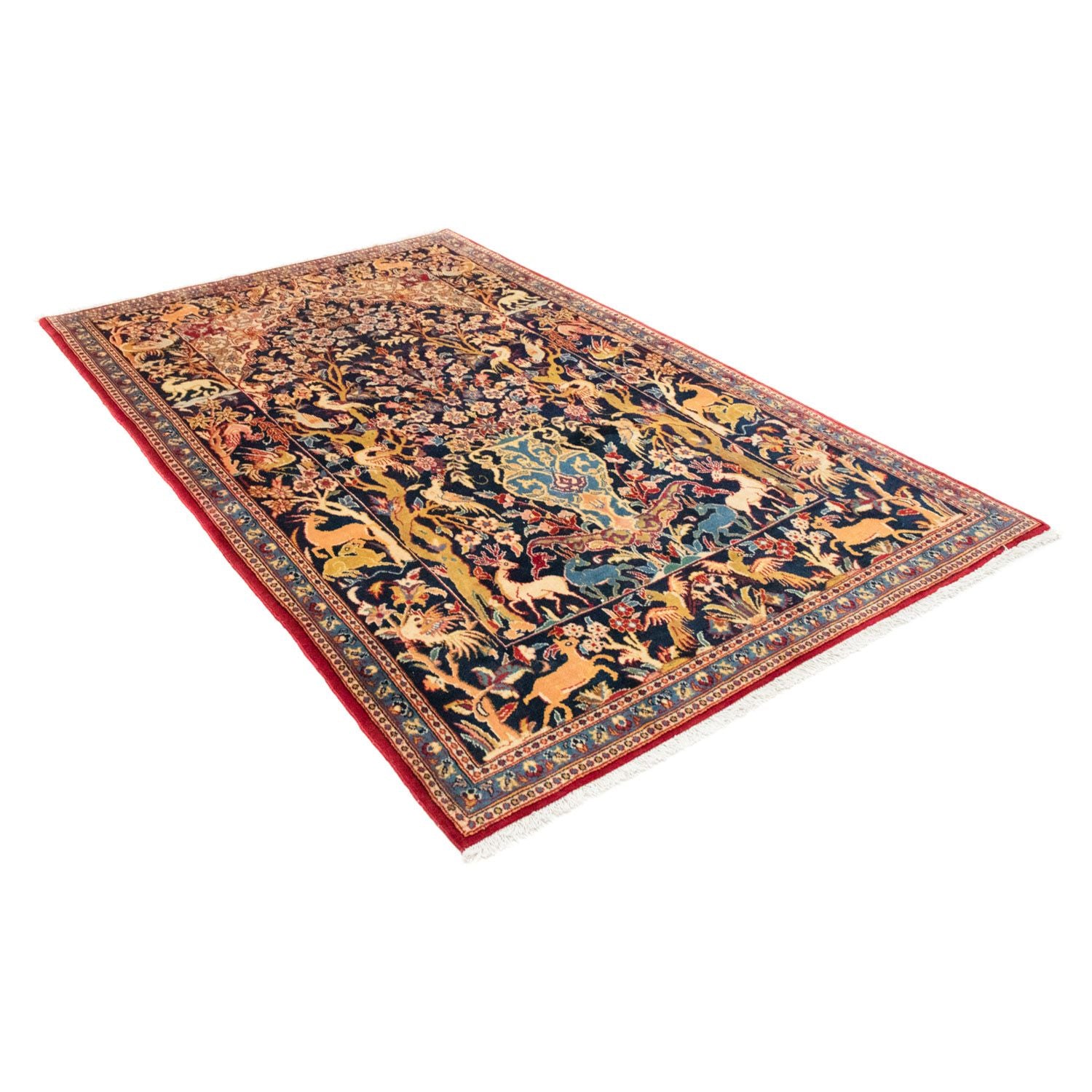 Tappeto Persero - Ghom - 217 x 134 cm - blu scuro
