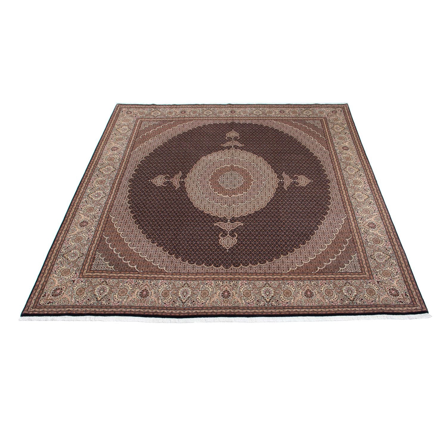 Tappeto Persero - Tabriz quadrato  - 315 x 298 cm - marrone scuro