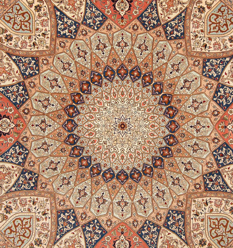 Tappeto Persero - Tabriz - Reale quadrato  - 253 x 250 cm - marrone chiaro