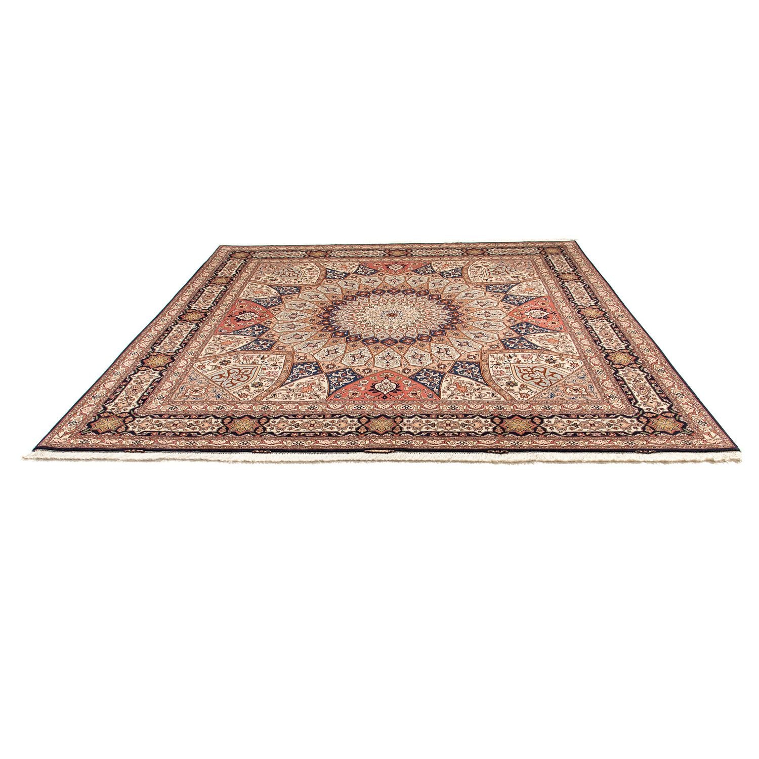 Tappeto Persero - Tabriz - Reale quadrato  - 253 x 250 cm - marrone chiaro