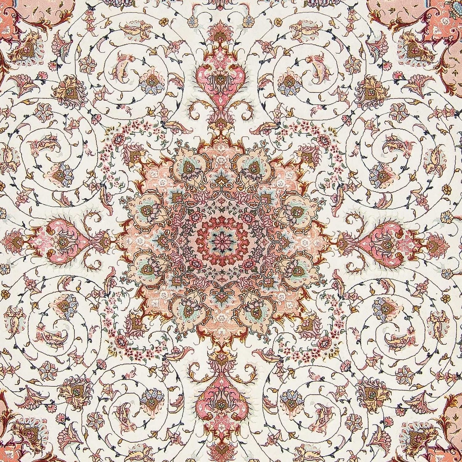 Tappeto Persero - Tabriz - Reale quadrato  - 300 x 298 cm - beige