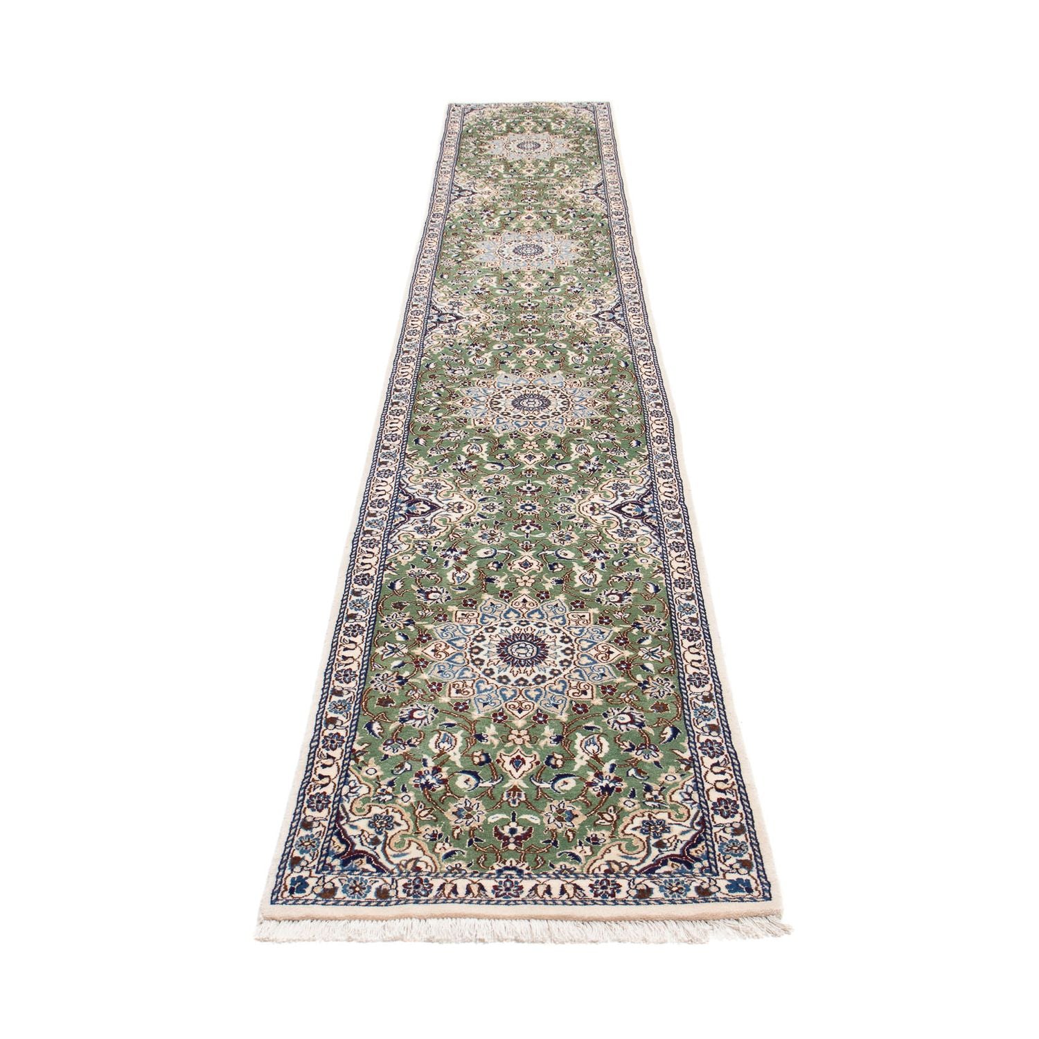 Tappeto corsia Tappeto Persero - Nain - Reale - 410 x 62 cm - verde