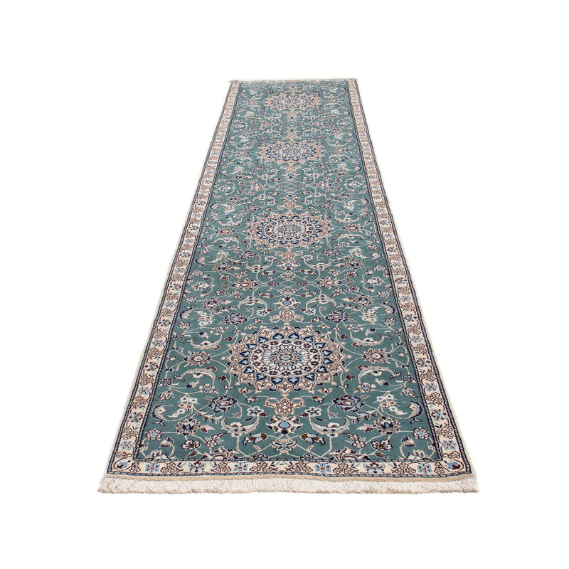 Tappeto corsia Tappeto Persero - Nain - Reale - 394 x 88 cm - blu chiaro