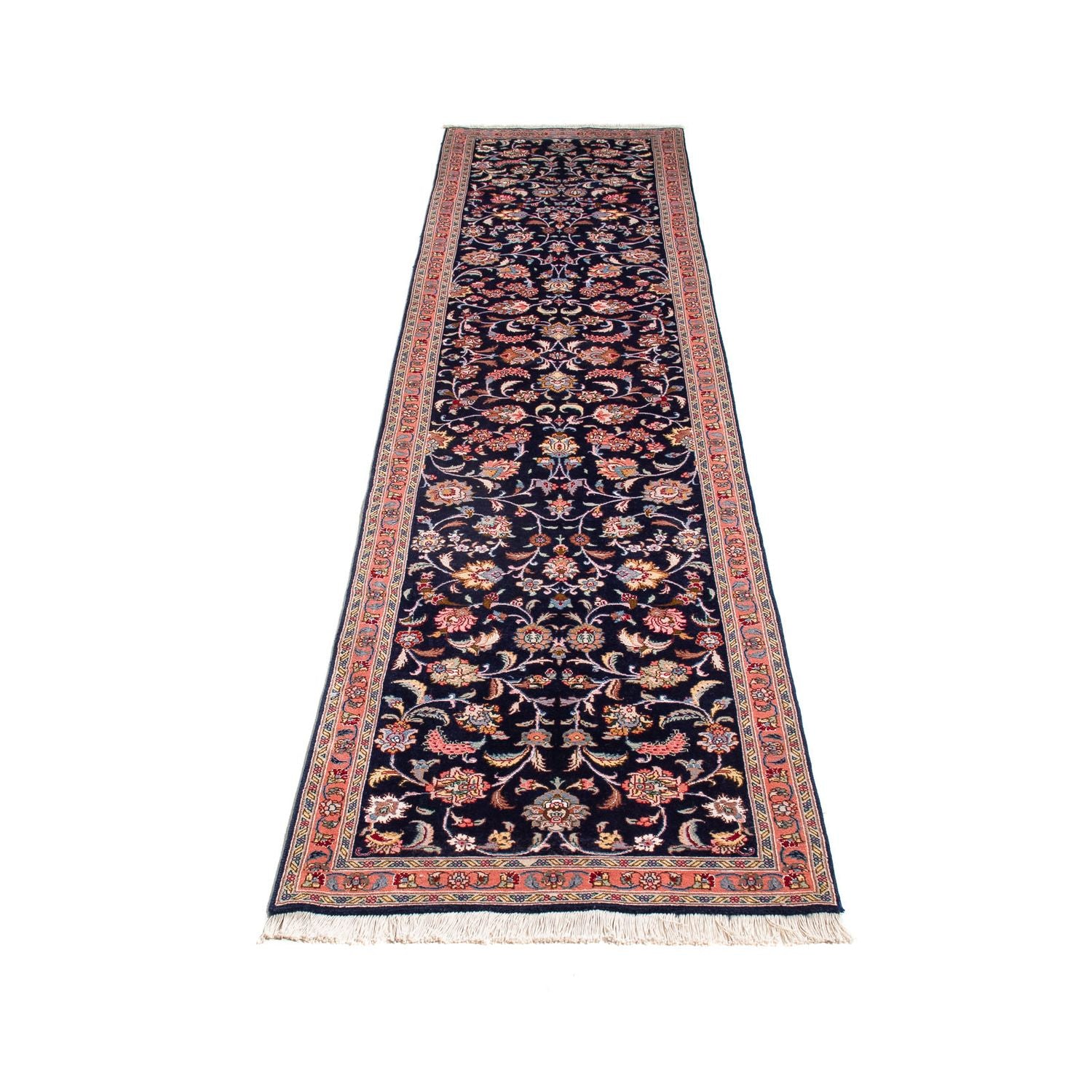 Tappeto corsia Tappeto Persero - Tabriz - Reale - 298 x 65 cm - blu scuro