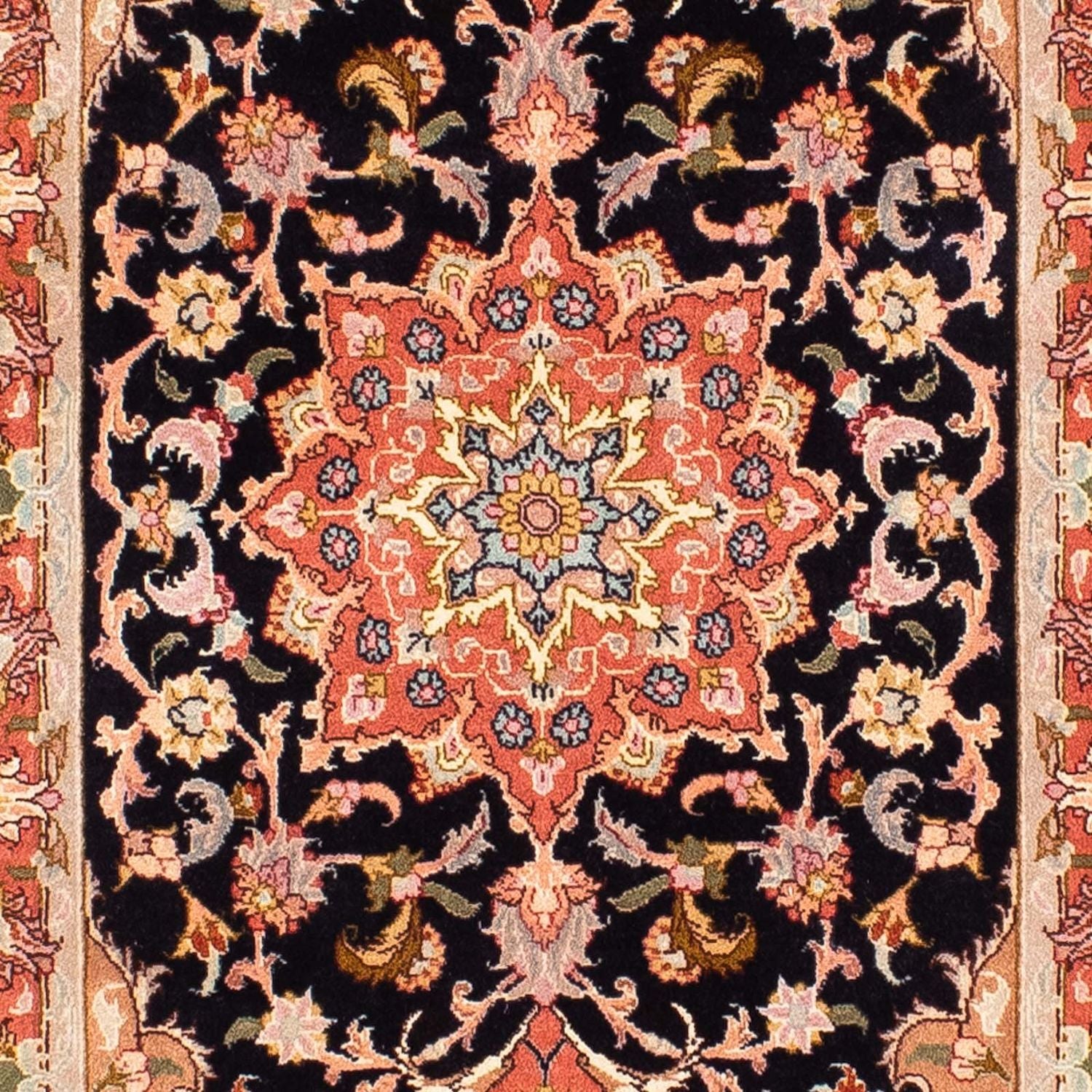 Tappeto corsia Tappeto Persero - Tabriz - Reale - 303 x 68 cm - blu scuro