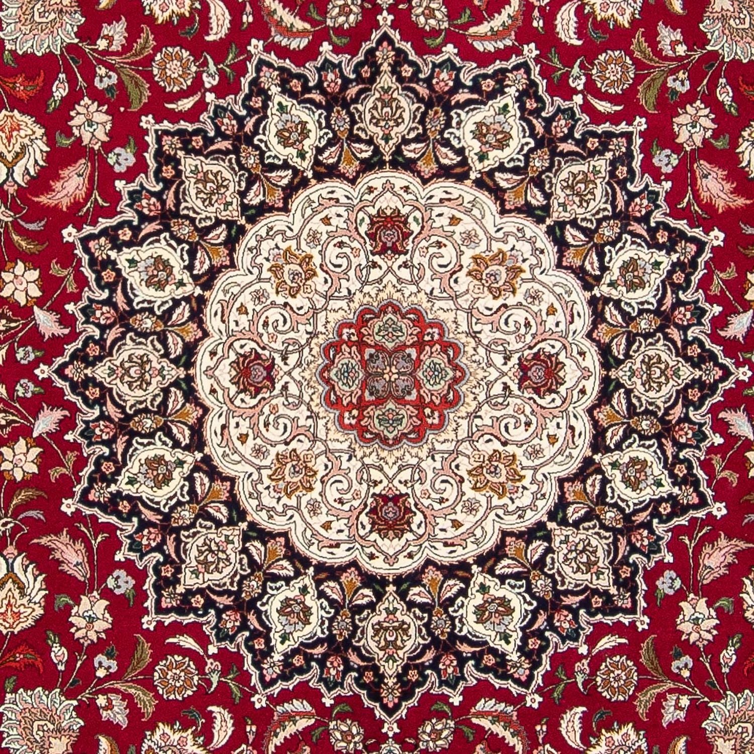 Tappeto Persero - Tabriz - Reale quadrato  - 306 x 302 cm - rosso scuro