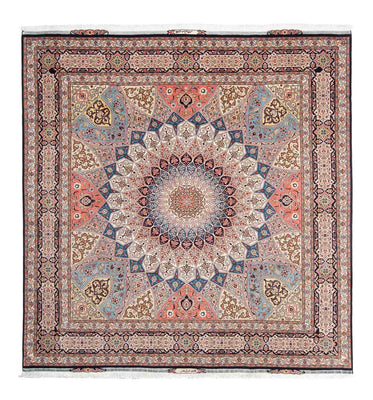 Tappeto Persero - Tabriz - Reale quadrato  - 250 x 248 cm - marrone chiaro