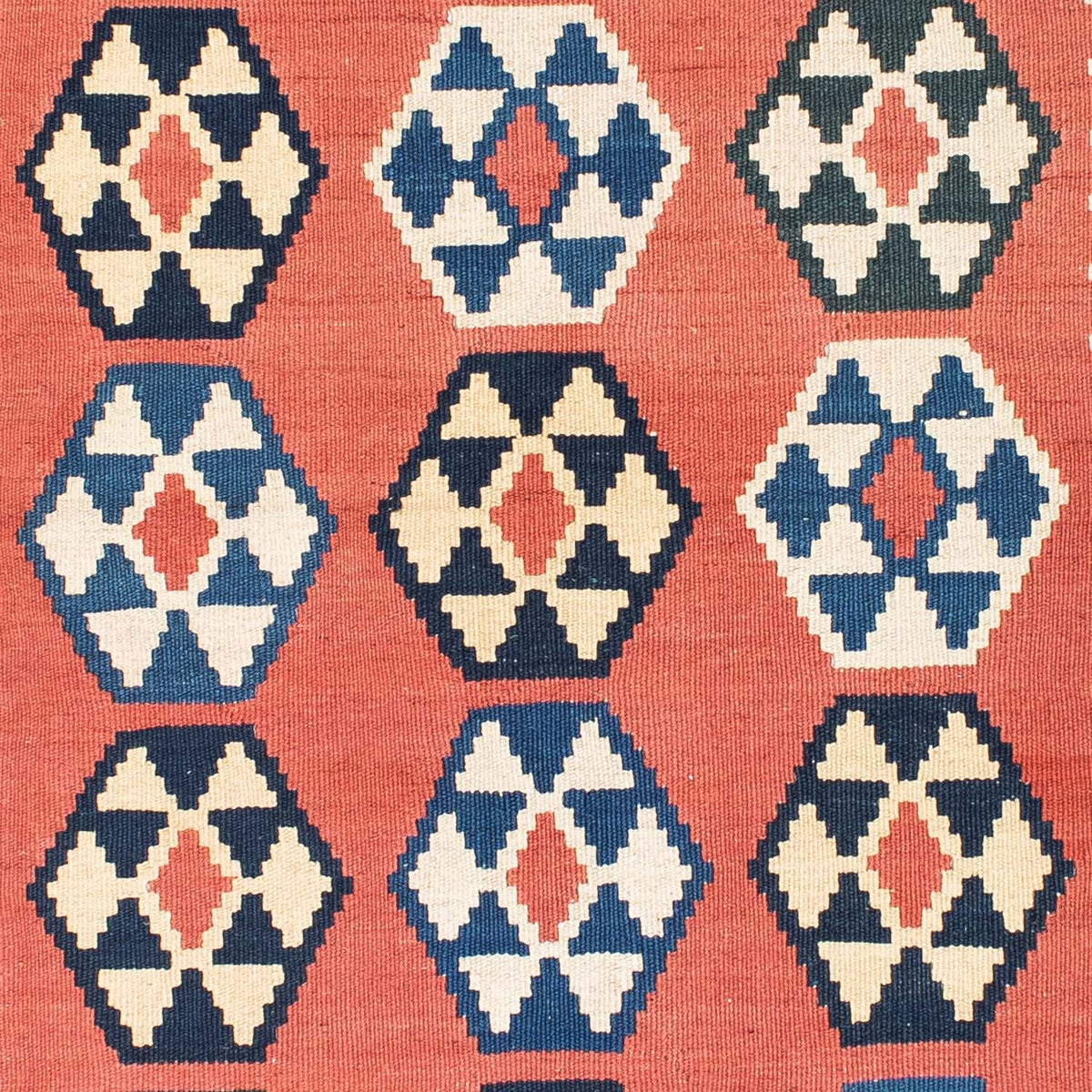 Tappeto Kelim - Orientale quadrato  - 148 x 121 cm - ruggine