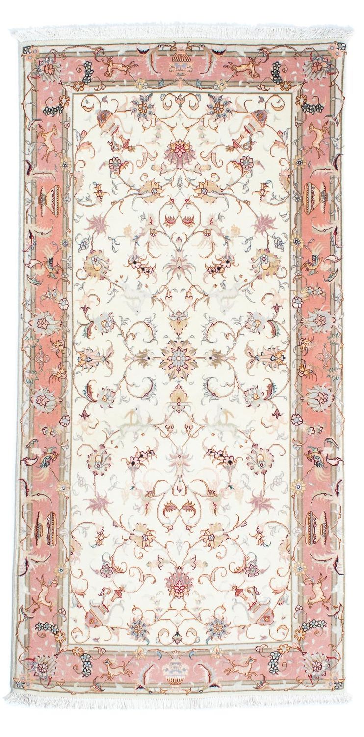 Tappeto corsia Tappeto Persero - Tabriz - Reale - 202 x 100 cm - beige