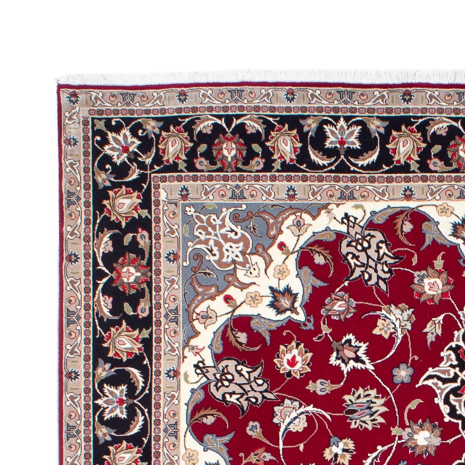 Tappeto Persero - Tabriz - Reale - 198 x 154 cm - rosso scuro
