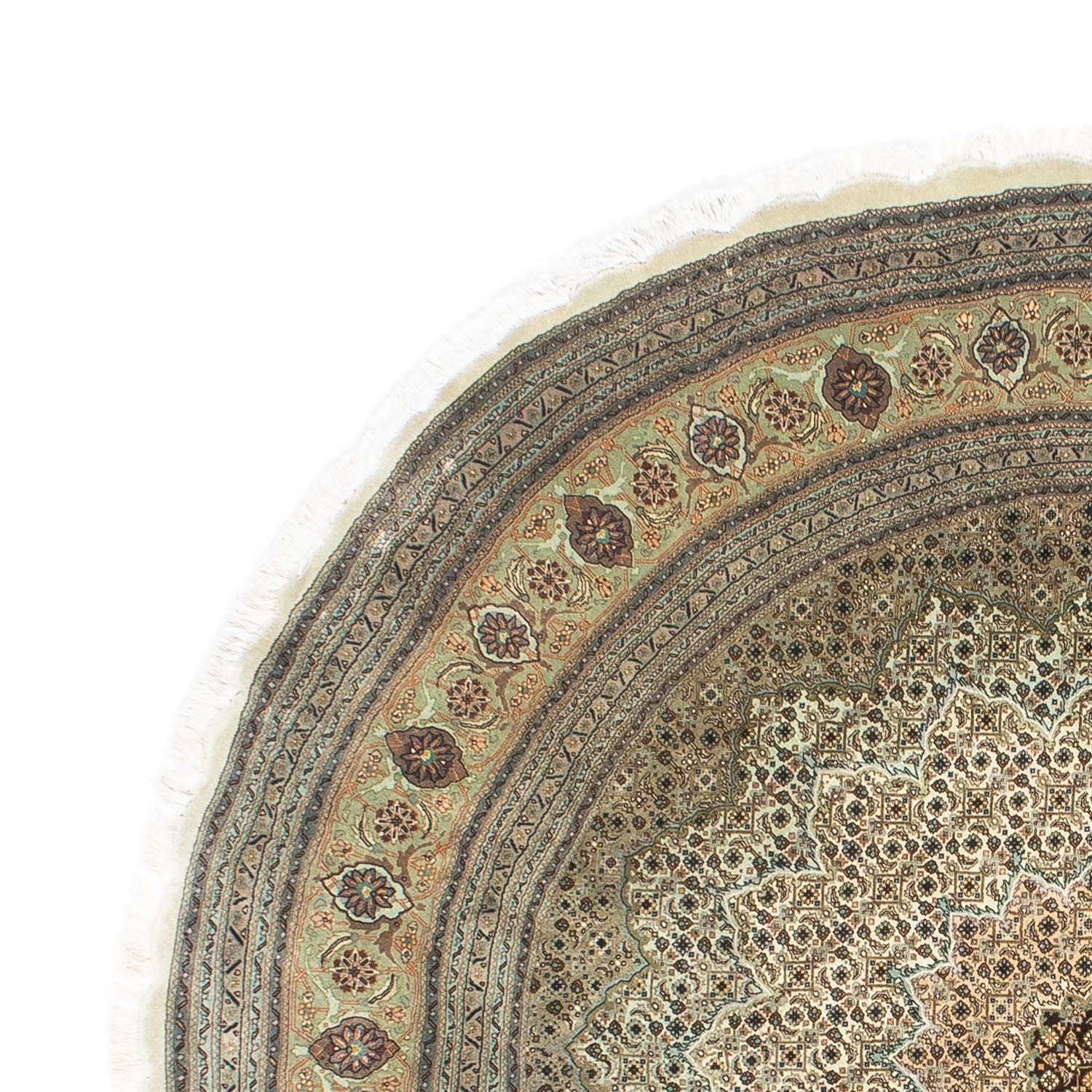 Tappeto Persero - Tabriz - Reale rotondo  - 195 x 195 cm - beige