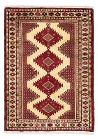 Tappeto Turkaman - 133 x 92 cm - rosso scuro