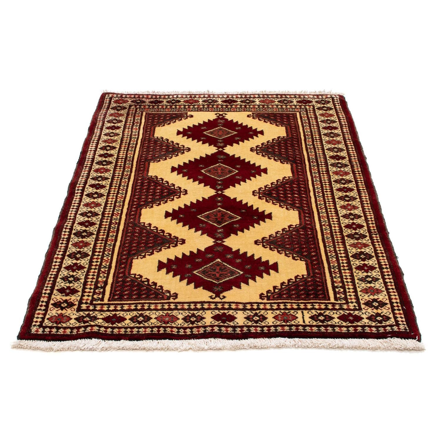 Tappeto Turkaman - 133 x 92 cm - rosso scuro