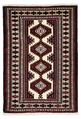 Tappeto Turkaman - 135 x 90 cm - rosso scuro