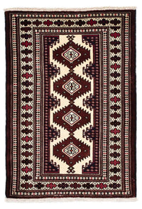 Tappeto Turkaman - 135 x 90 cm - rosso scuro
