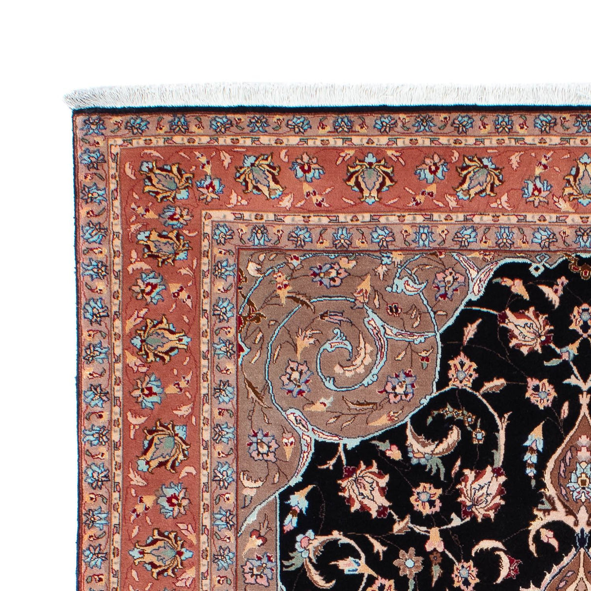 Tappeto Persero - Tabriz - Reale - 201 x 155 cm - blu scuro