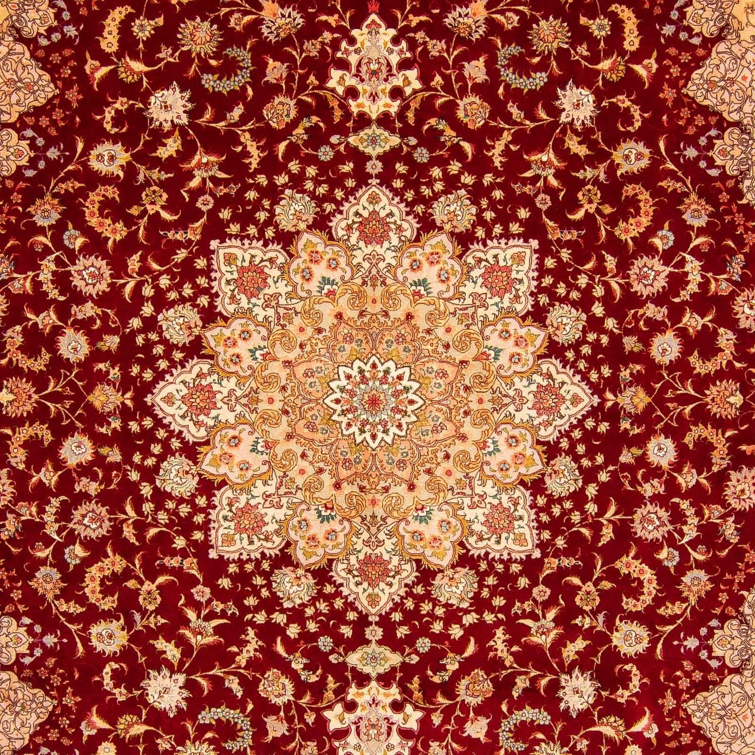 Tappeto Persero - Tabriz - Reale - 400 x 300 cm - rosso scuro